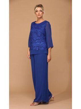 Clearance Royal Size 2XL Formal Mother of the Bride Lace Pant Suit Eva USA 3289